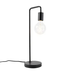 QAZQA Tischlampen|Wohnzimmerlampen*Moderne schwarze Tischlampe - Facil