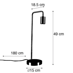QAZQA Tischlampen|Wohnzimmerlampen*Moderne schwarze Tischlampe - Facil