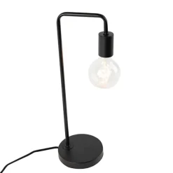 QAZQA Tischlampen|Wohnzimmerlampen*Moderne schwarze Tischlampe - Facil