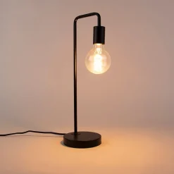QAZQA Tischlampen|Wohnzimmerlampen*Moderne schwarze Tischlampe - Facil