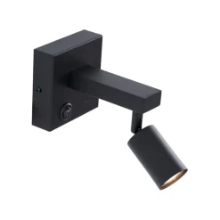 QAZQA Wandleuchten|Wohnzimmerlampen*Moderne schwarze Wandleuchte mit USB-C, neigbar - Rex