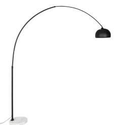 QAZQA Bogenlampen|Stehlampen*Moderne Schwarz-Weiß-verstellbare Bogenleuchte - XXL