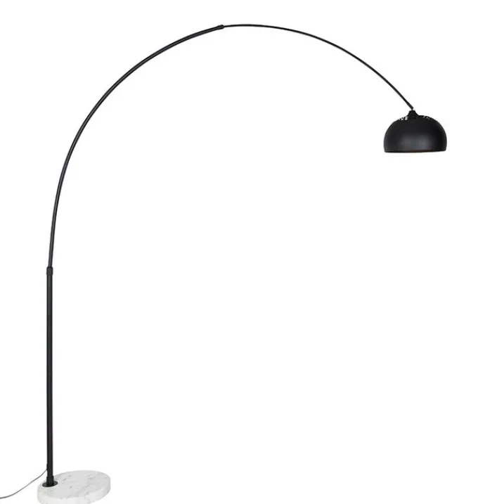 QAZQA Bogenlampen|Stehlampen*Moderne Schwarz-Weiß-verstellbare Bogenleuchte - XXL
