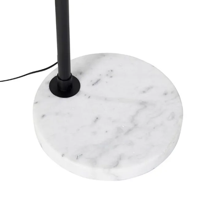 QAZQA Bogenlampen|Stehlampen*Moderne Schwarz-Weiß-verstellbare Bogenleuchte - XXL