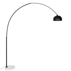 QAZQA Bogenlampen|Stehlampen*Moderne Schwarz-Weiß-verstellbare Bogenleuchte - XXL