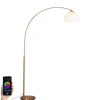 QAZQA Smarte Stehlampen|Bogenlampen*Moderne Smart Arc Lampe Kupfer inkl. A60 Wifi - Arc Basic