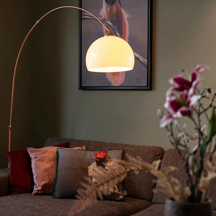 QAZQA Smarte Stehlampen|Bogenlampen*Moderne Smart Arc Lampe Kupfer inkl. A60 Wifi - Arc Basic