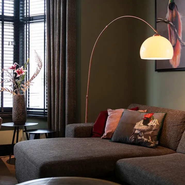 QAZQA Smarte Stehlampen|Bogenlampen*Moderne Smart Arc Lampe Kupfer inkl. A60 Wifi - Arc Basic