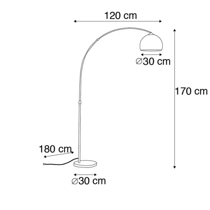 QAZQA Smarte Stehlampen|Bogenlampen*Moderne Smart Arc Lampe Kupfer inkl. A60 Wifi - Arc Basic