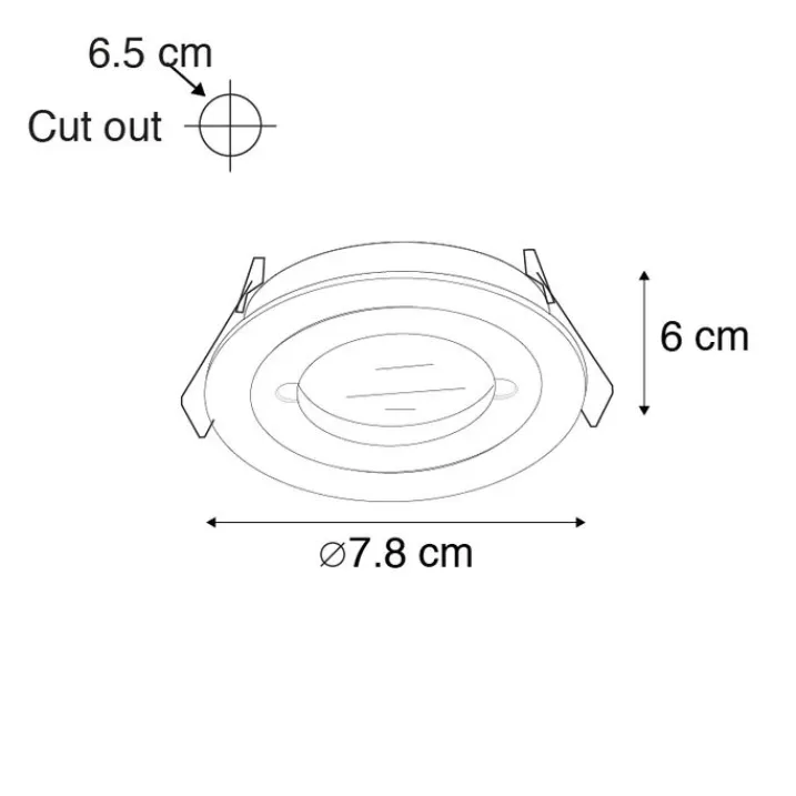 QAZQA Gartenbeleuchtung|Badezimmerlampen*Moderne Smart Einbau Spot schwarz inkl. WiFi GU10 IP54 - Xena Round