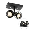 QAZQA Deckenstrahler|Aufbaustrahler*Moderne Spot schwarz 2-Licht - Master 50