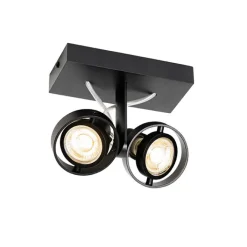 QAZQA Deckenstrahler|Aufbaustrahler*Moderne Spot schwarz 2-Licht - Master 50