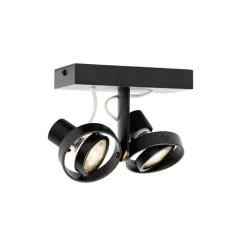 QAZQA Deckenstrahler|Aufbaustrahler*Moderne Spot schwarz 2-Licht - Master 50