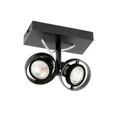QAZQA Deckenstrahler|Aufbaustrahler*Moderne Spot schwarz 2-Licht - Master 50
