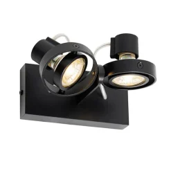 QAZQA Deckenstrahler|Aufbaustrahler*Moderne Spot schwarz 2-Licht - Master 50