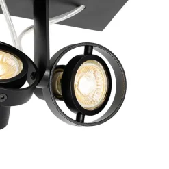 QAZQA Deckenstrahler|Aufbaustrahler*Moderne Spot schwarz 2-Licht - Master 50