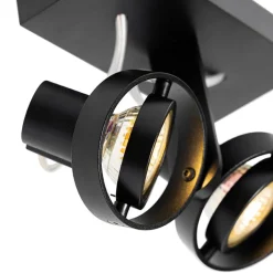 QAZQA Deckenstrahler|Aufbaustrahler*Moderne Spot schwarz 2-Licht - Master 50