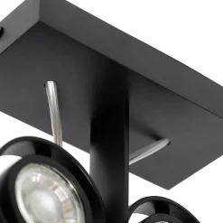QAZQA Deckenstrahler|Aufbaustrahler*Moderne Spot schwarz 2-Licht - Master 50