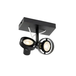 QAZQA Deckenstrahler|Aufbaustrahler*Moderne Spot schwarz 2-Licht - Master 50