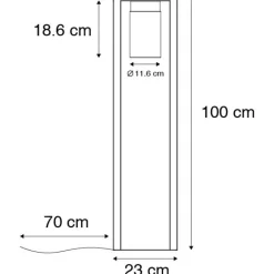 QAZQA Gartenbeleuchtung|Stehlampen Außen*Moderne Steh-Außenleuchte schwarz IP44 - Jarra Balanco