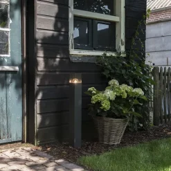 QAZQA Gartenbeleuchtung|Stehlampen Außen*Moderne stehende Außenleuchte 70 cm dunkelgrau IP44 - Dänemark