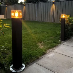 QAZQA Gartenbeleuchtung|Stehlampen Außen*Moderne stehende Außenleuchte 70 cm dunkelgrau IP44 - Dänemark