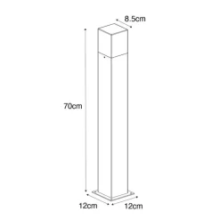 QAZQA Gartenbeleuchtung|Stehlampen Außen*Moderne stehende Außenleuchte 70 cm dunkelgrau IP44 - Dänemark