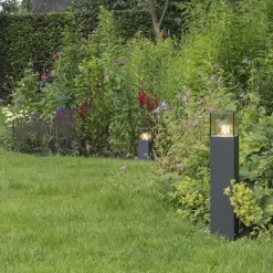 QAZQA Gartenbeleuchtung|Stehlampen Außen*Moderne stehende Außenleuchte 50 cm dunkelgrau IP44 - Dänemark