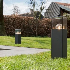 QAZQA Gartenbeleuchtung|Stehlampen Außen*Moderne stehende Außenleuchte 30 cm dunkelgrau IP44 - Dänemark