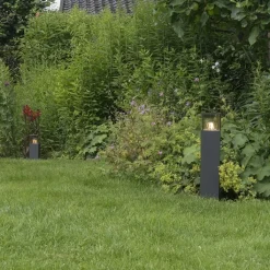 QAZQA Gartenbeleuchtung|Stehlampen Außen*Moderne stehende Außenleuchte 30 cm dunkelgrau IP44 - Dänemark