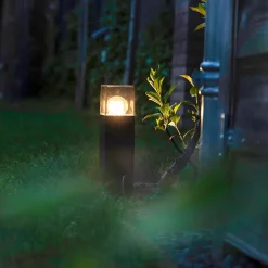 QAZQA Gartenbeleuchtung|Stehlampen Außen*Moderne stehende Außenleuchte 30 cm dunkelgrau IP44 - Dänemark