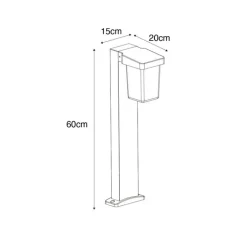 QAZQA Gartenbeleuchtung|Stehlampen Außen*Moderne stehende Außenleuchte schwarz 60 cm IP54 - Chimay