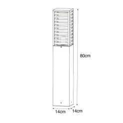 QAZQA Gartenbeleuchtung|Stehlampen Außen*Moderne stehende Außenleuchte schwarz mit Rauch 80 cm IP44 - Reims