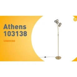QAZQA Schlafzimmerlampen|Küchenlampen*Moderne Stehlampe Gold 5-Licht mit Rauchglas - Athen