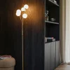 QAZQA Schlafzimmerlampen|Küchenlampen*Moderne Stehlampe gold mit Opalglas 5-flammig - Athens