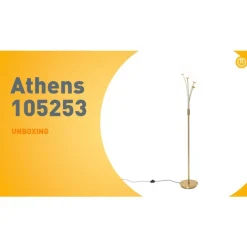 QAZQA Schlafzimmerlampen|Küchenlampen*Moderne Stehlampe gold mit Opalglas 5-flammig - Athens