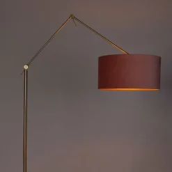 QAZQA Stehlampen|Wohnzimmerlampen*Moderne Stehlampe Gold Samtschirm Rosa 50 cm - Editor
