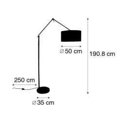 QAZQA Stehlampen|Wohnzimmerlampen*Moderne Stehlampe Gold Samtschirm Rosa 50 cm - Editor