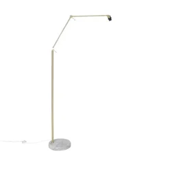 QAZQA Stehlampen|Wohnzimmerlampen*Moderne Stehlampe Gold Samtschirm Rosa 50 cm - Editor