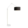 QAZQA Stehlampen|Wohnzimmerlampen*Moderne Stehlampe Gold Veloursschirm Schwarz 50 cm - Editor