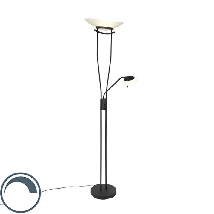 QAZQA Schlafzimmerlampen|Led-Stehlampen*Moderne Stehlampe schwarz inkl. LED - Lexus