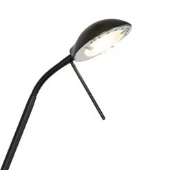 QAZQA Led-Stehlampen|Stehlampen*Moderne Stehlampe schwarz mit Leselampe inkl. LED dunkel bis warm - Diva
