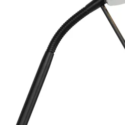 QAZQA Led-Stehlampen|Stehlampen*Moderne Stehlampe schwarz mit Leselampe inkl. LED dunkel bis warm - Diva