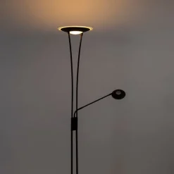 QAZQA Lampen Für Dein Homeoffice|Led-Stehlampen*Moderne Stehlampe schwarz inkl. LED mit Lesearm - Ibiza