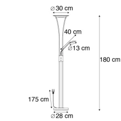 QAZQA Lampen Für Dein Homeoffice|Led-Stehlampen*Moderne Stehlampe schwarz inkl. LED mit Lesearm - Ibiza