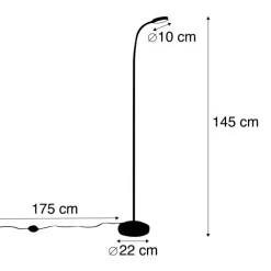 QAZQA Esszimmerlampen|Wohnzimmerlampen*Moderne Stehlampe schwarz inkl. LED - Trax
