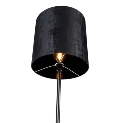 QAZQA Stehlampen|Wohnzimmerlampen*Moderne Stehlampe schwarz Schirm schwarz 40 cm - Simplo