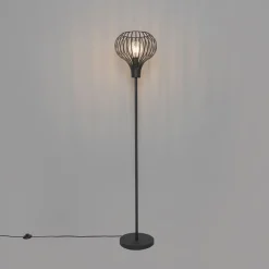QAZQA Stehlampen|Wohnzimmerlampen*Moderne Stehlampe schwarz - Sapphira