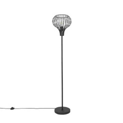 QAZQA Stehlampen|Wohnzimmerlampen*Moderne Stehlampe schwarz - Sapphira
