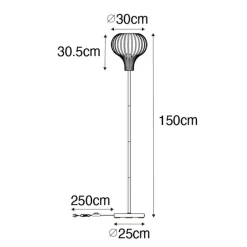 QAZQA Stehlampen|Wohnzimmerlampen*Moderne Stehlampe schwarz - Sapphira